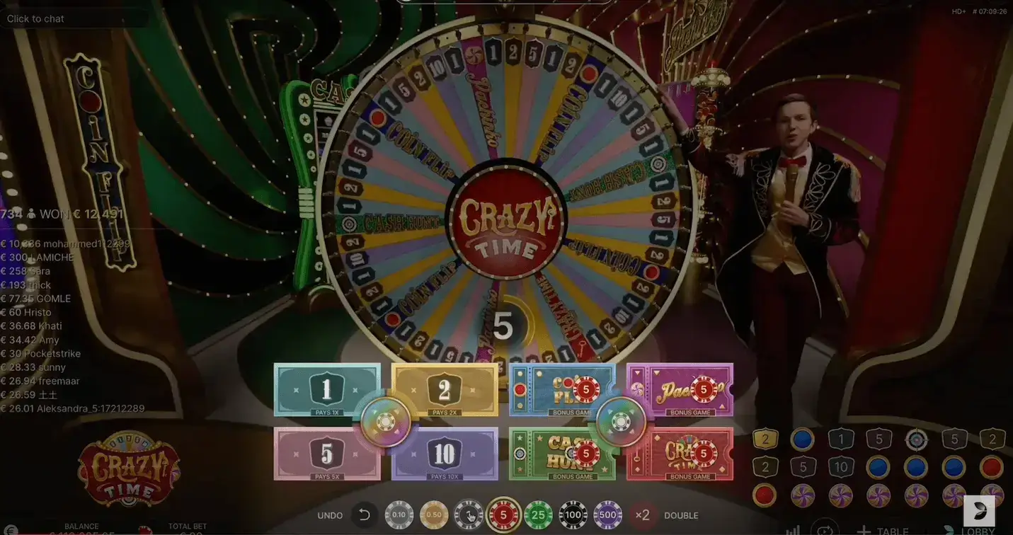 Crazy Time Game wheel